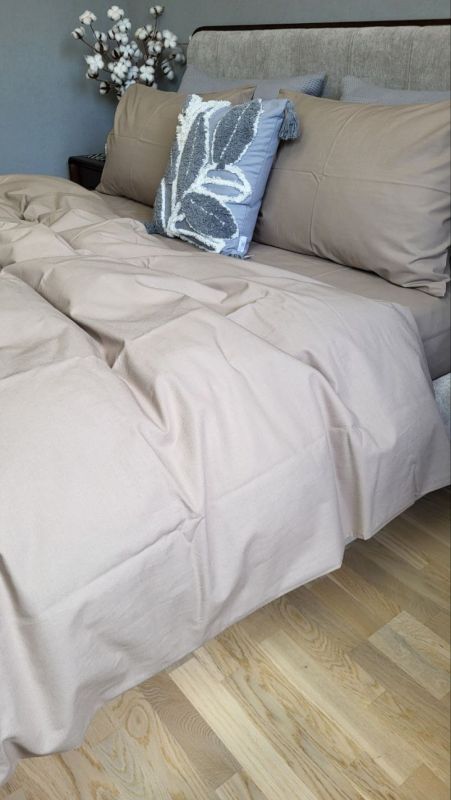 Бежевий, бязь PREMIUM (Полуторний)