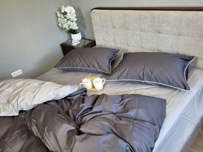 Сатин однотонний №240+№251, з кантом (Полуторний)