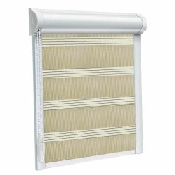 Рулонна штора Акварель DN день-ніч закритого типу П-подібна Оливковий