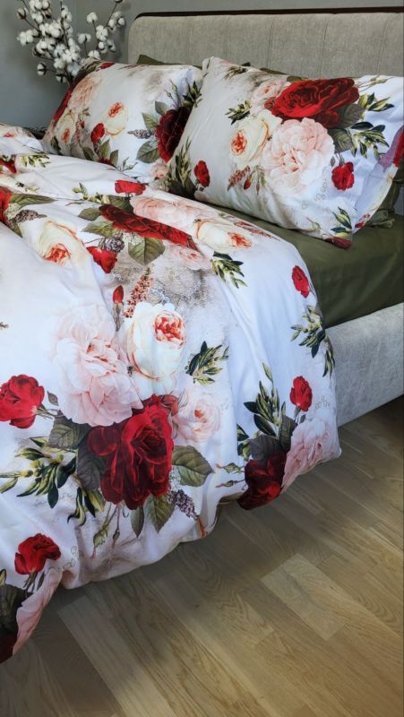 Сатин PREMIUM, ROSE (Полуторний)