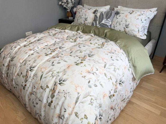 Сатин PREMIUM, BIRDS (Полуторний)