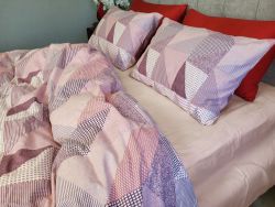 Печворк рожев./пудра, Turkish flannel (Полуторний)