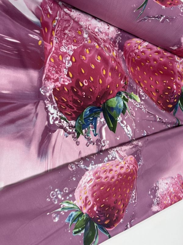 Полуниця, сатин (Полуторний)