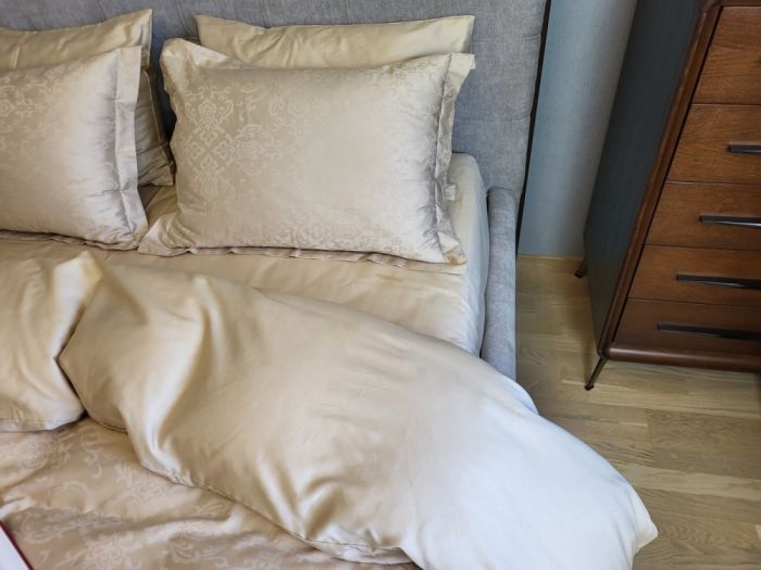 Сатин JACQUARD, CASPE BEIGE (Євро)