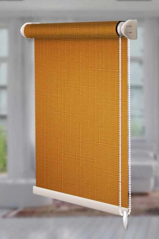 Рулонна штора Льон відкритого типу Помаранчевий (Len-RSS-01-1494)