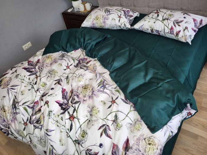 Сатин PREMIUM, PEONIES (Полуторний)