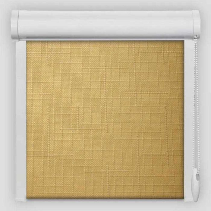 Рулонна штора Льон закритого типу Світло-жовтий