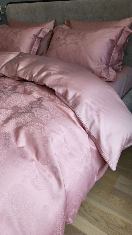 Сатин JACQUARD, PAISLEY POWDER (Полуторний)