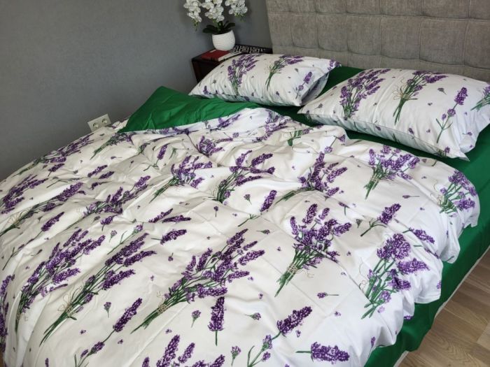 Сатин PREMIUM, LAVENDER GREEN підк. Цільн. (Полуторний)