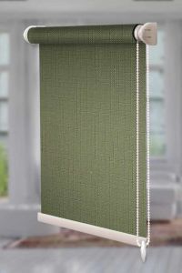 Рулонна штора Льон відкритого типу Темно-зелений (Len-RSS-01-4970)
