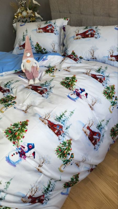 Сатин PREMIUM, NEW YEAR  підк. Цільн. (Полуторний)