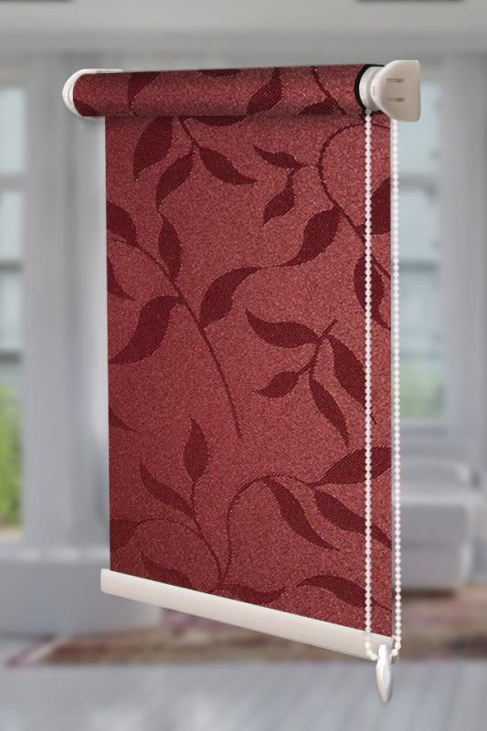 Рулонна штора Натура відкритого типу Бордовий