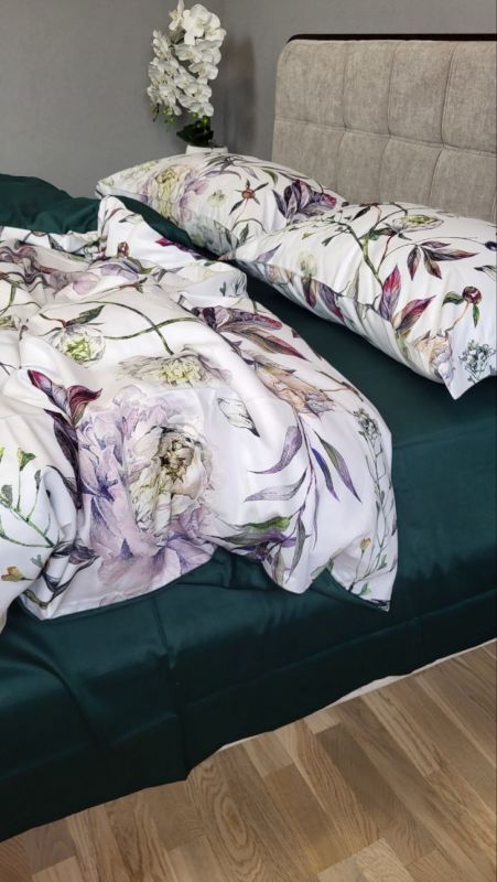 Сатин PREMIUM, PEONIES (Полуторний)