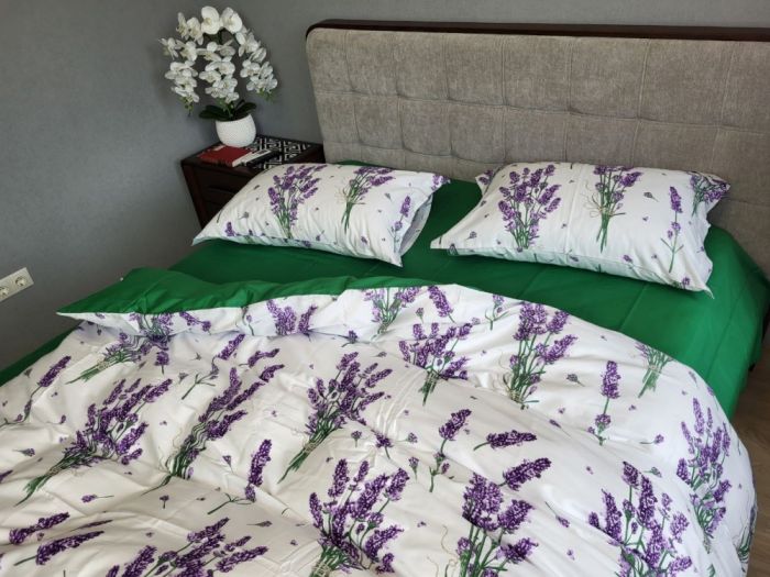 Сатин PREMIUM, LAVENDER GREEN підк. Цільн. (Полуторний)