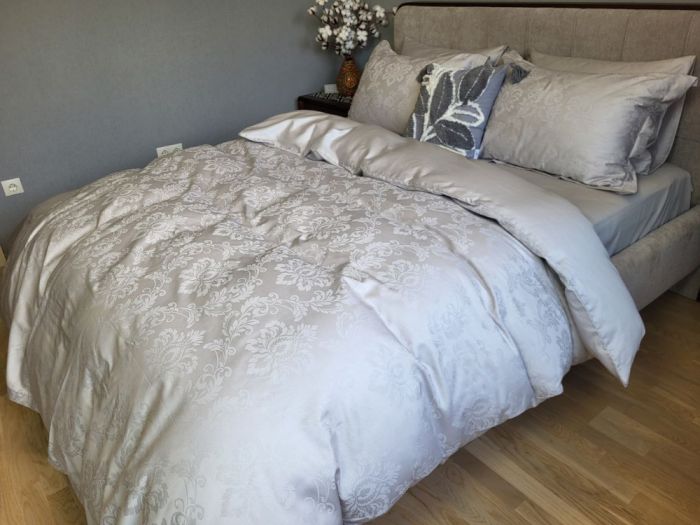 Сатин JACQUARD, TIARA GREY (Полуторний)