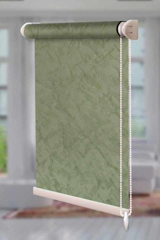 Рулонна штора Шовк відкритого типу Зелений