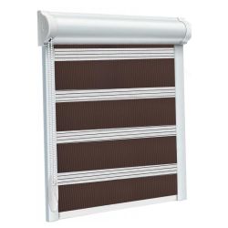 Рулонна штора Акварель DN день-ніч закритого типу П-подібна Шоколадний