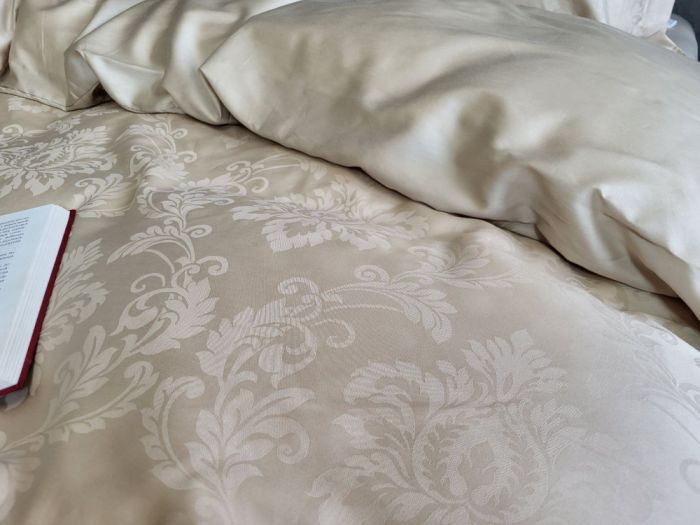 Сатин JACQUARD, TIARA BEIGE (Полуторний)