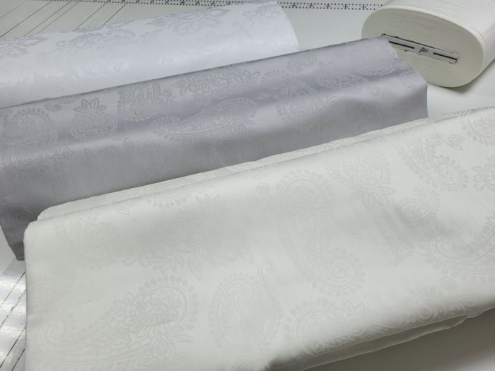 Сатин JACQUARD, TIARA WHITE (Полуторний)