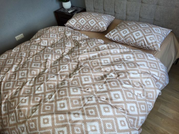 Орнамент беж, cotton (Полуторний)