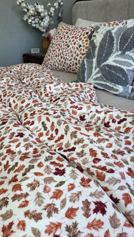 Багряна осінь/сірий мусон, Turkish flannel (Полуторний)