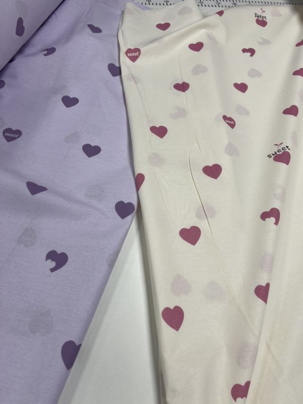 Сердечка мікс, ранфорс (Полуторний)