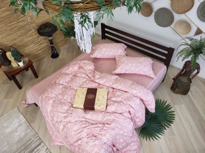 Сатин PREMIUM, MUSCAT ROSE підк. Цільн. (Полуторний)