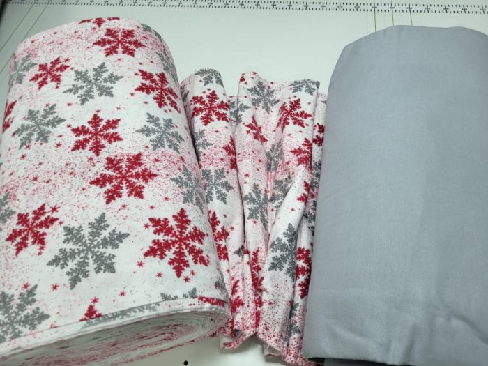 Сніжинка сіра/сірий, Turkish flannel (Полуторний)