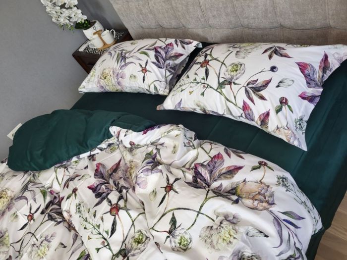 Сатин PREMIUM, PEONIES (Полуторний)