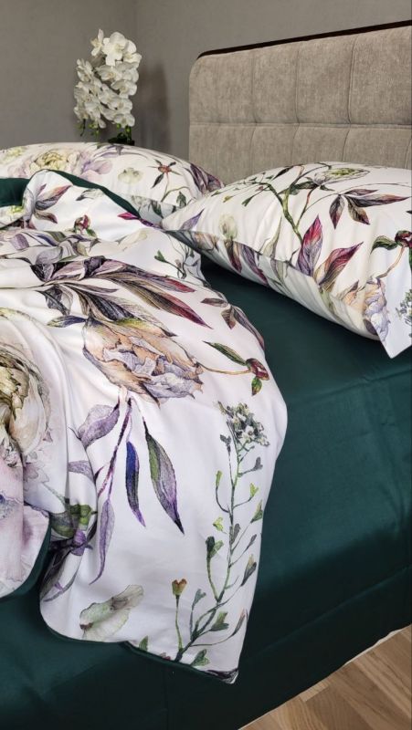 Сатин PREMIUM, PEONIES (Полуторний)