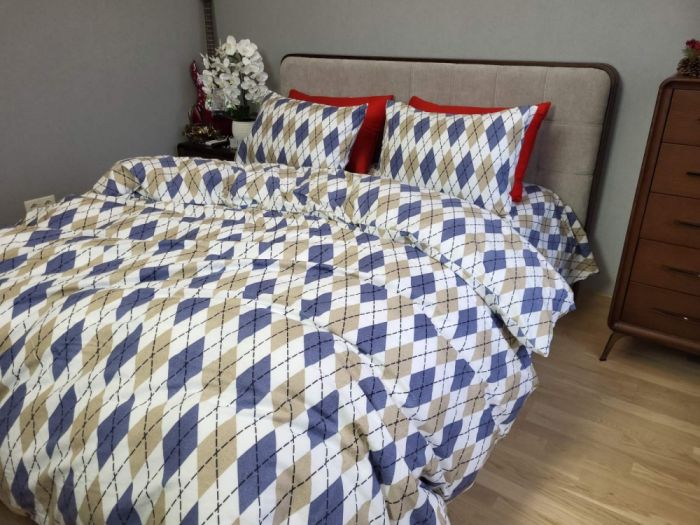 Ромб синій, Turkish flannel (Полуторний)