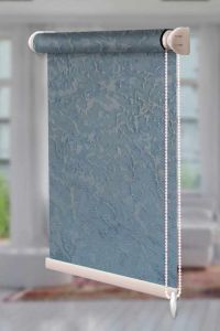 Рулонна штора Шовк відкритого типу Блакитний