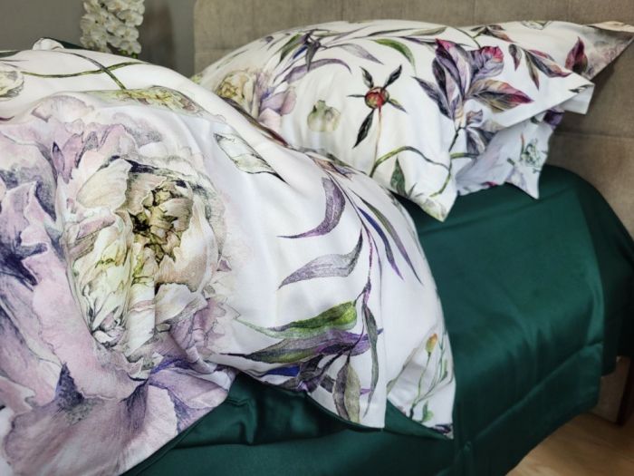 Сатин PREMIUM, PEONIES (Полуторний)