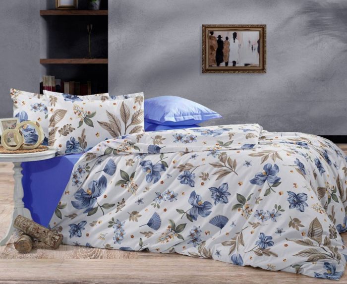 Оазис синій, cotton (Полуторний)