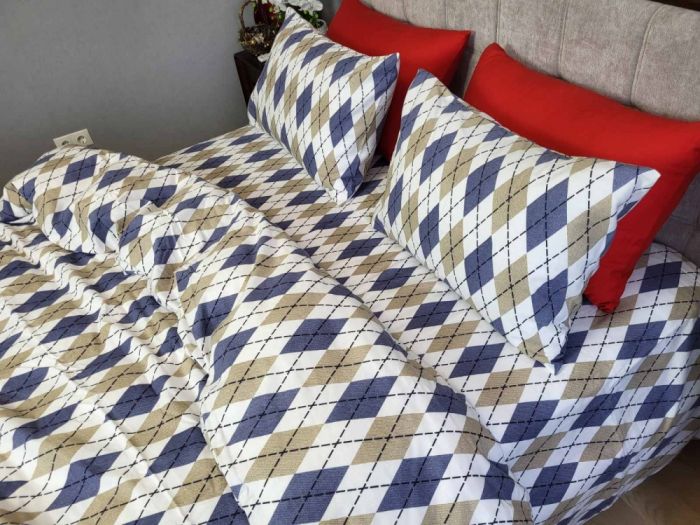 Ромб синій, Turkish flannel (Полуторний)