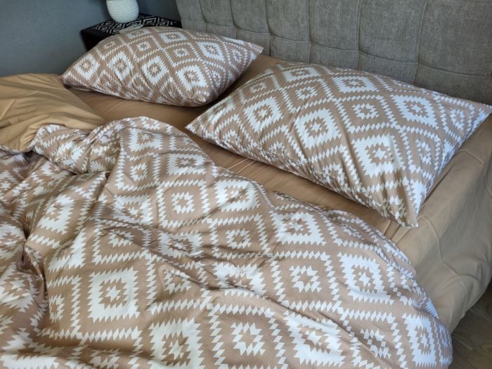 Орнамент беж, cotton (Полуторний)