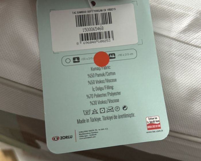 Ковдра TAC Bamboo Soft двоспальна євро 195х215 см