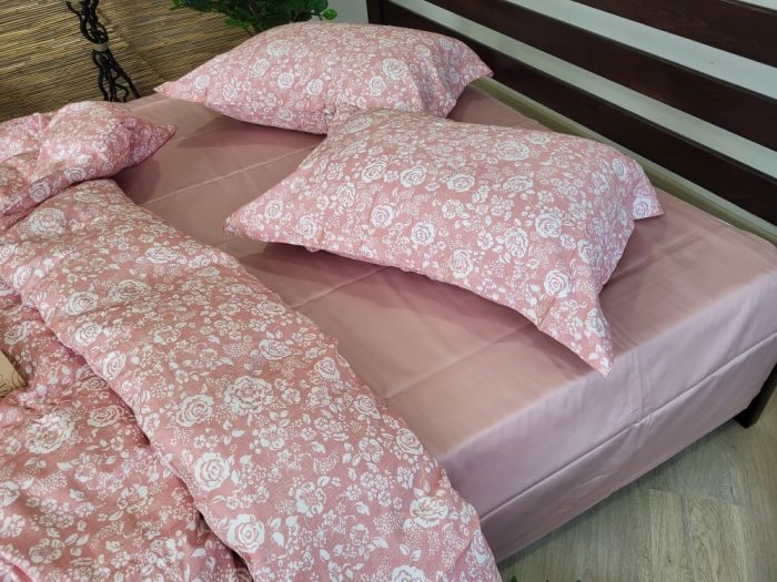 Сатин PREMIUM, MUSCAT ROSE підк. Цільн. (Полуторний)