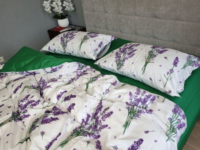 Сатин PREMIUM, LAVENDER GREEN підк. Цільн. (Полуторний)