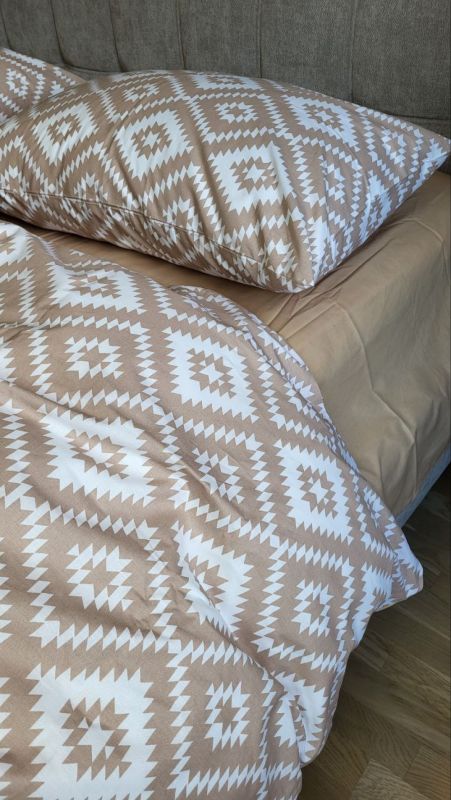 Орнамент беж, cotton (Полуторний)