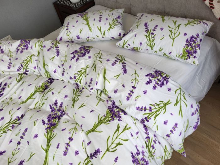 Лаванда/білий, Turkish flannel підк. двостор. (Євро)
