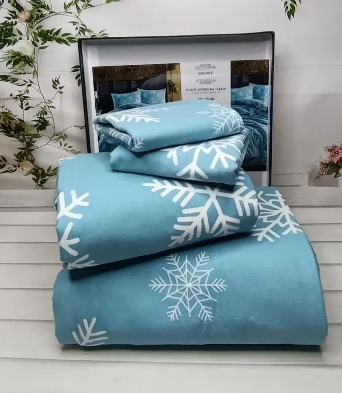 Двоспальний Євро комплект Belizza Snowy Фланель