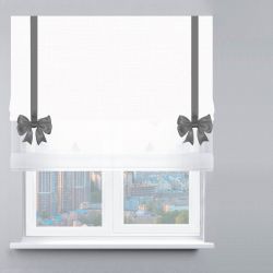 Римська штора День-Ніч Тюль/Велюр із ланцюжковим карнизом з бантами білий