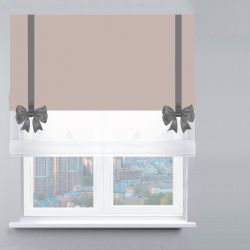 Римська штора День-Ніч Тюль/Блекаут Перфект з бантами бежевий