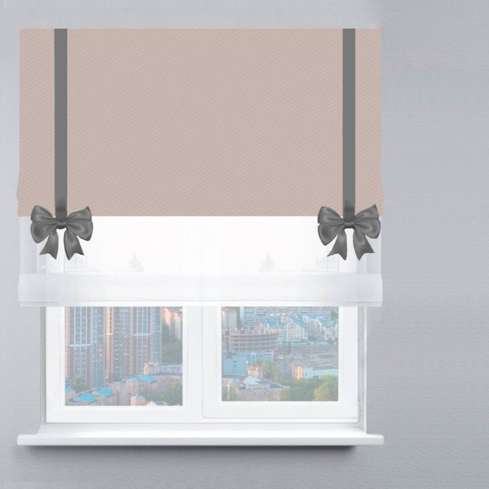 Римська штора День-Ніч Тюль/Блекаут Перфект з бантами бежевий