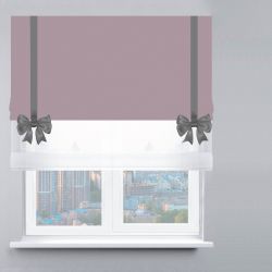 Римська штора День-Ніч Тюль/Блекаут Перфект з бантами пудровий