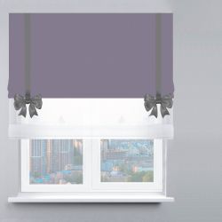 Римська штора День-Ніч Тюль/Блекаут Перфект з бантами бузковий