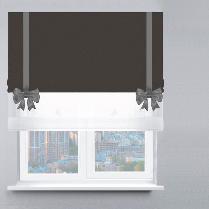 Римська штора День-Ніч Тюль/Блекаут Перфект з бантами шоколадний