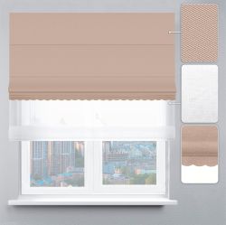 Римська штора День-Ніч Тюль/Блекаут Перфект з ажуром бежевий