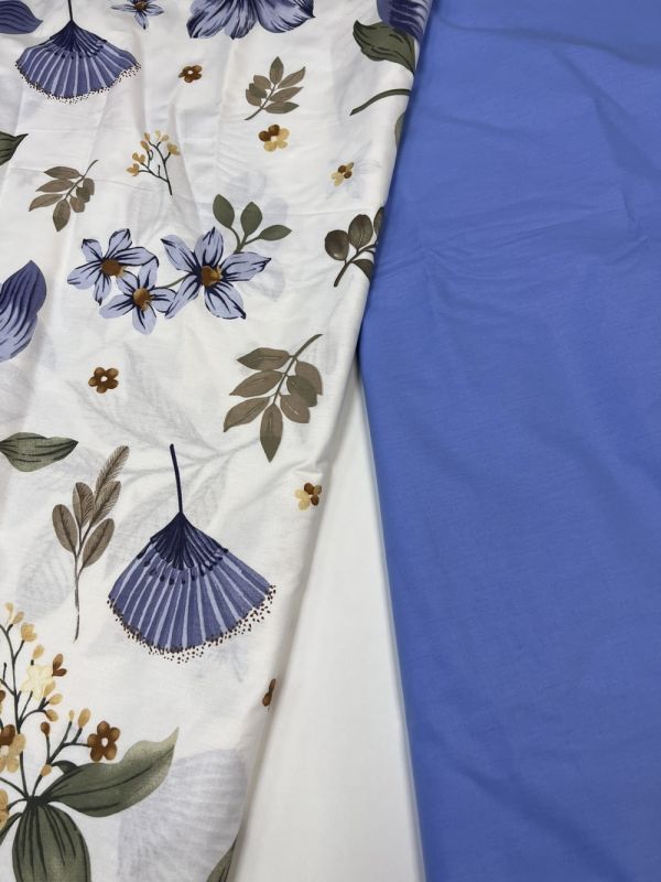 Оазис синій, cotton (Полуторний)